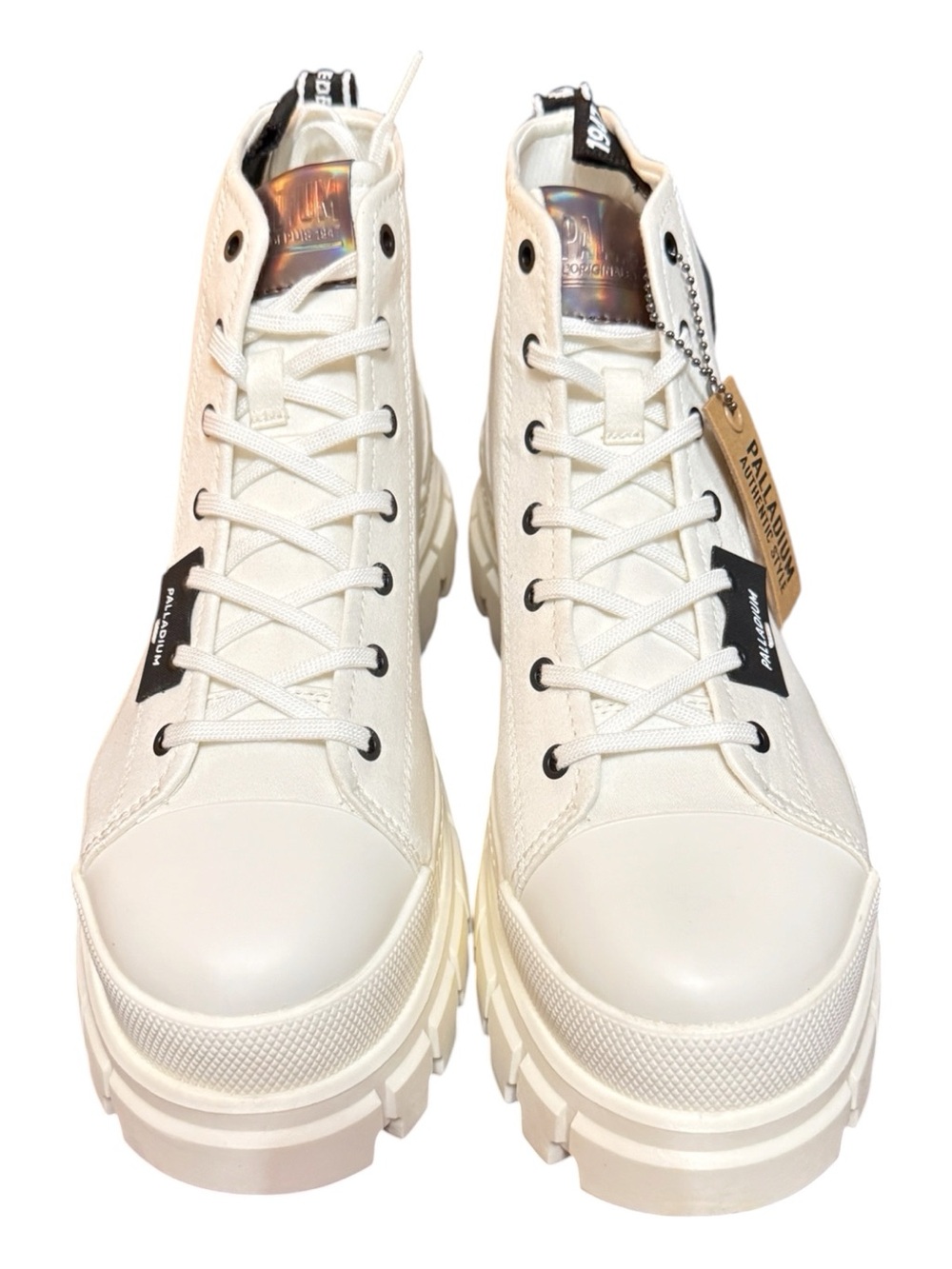 Palladium Revolt Hi TX Platform High-Top Sneakers | Women’s 10 | Star White/Mars